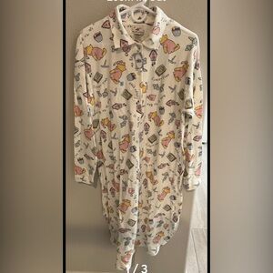 Disney Women's Pajama Gown - Cream with Pink and Yellow Accents